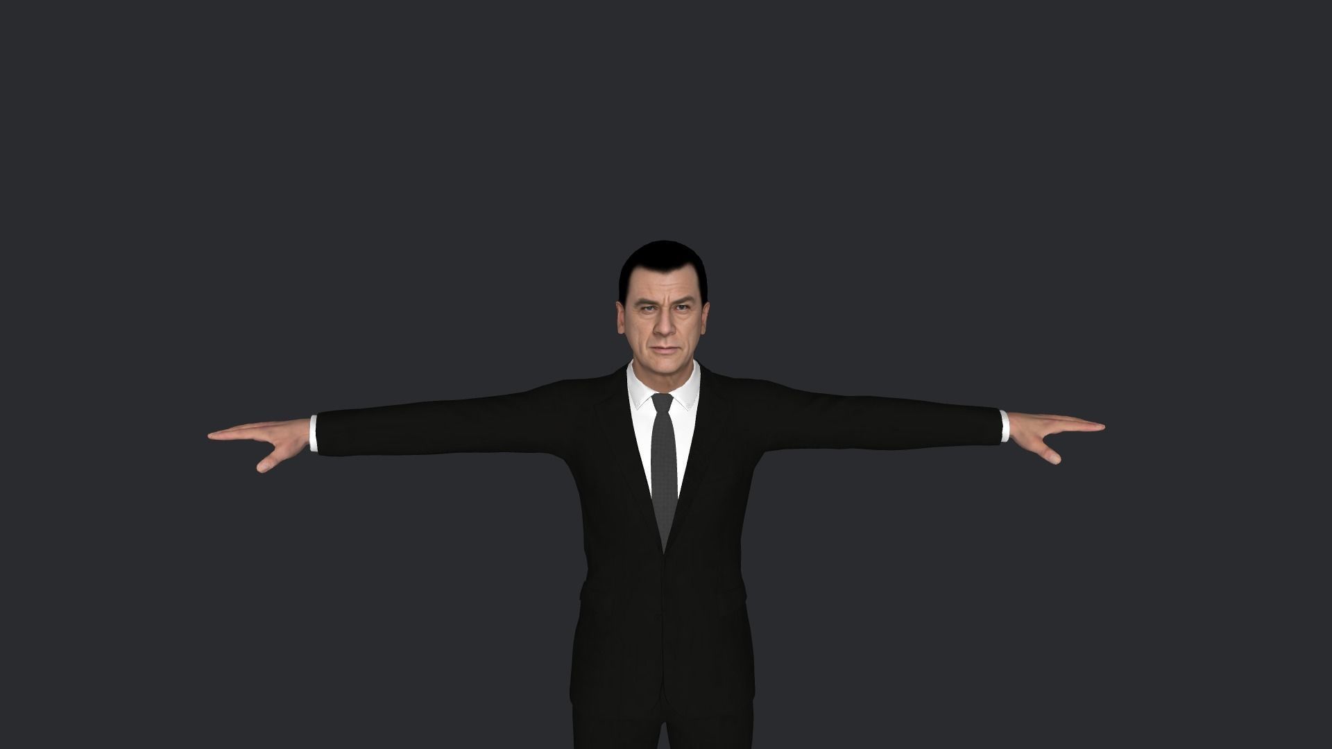Van Damme Kickboxer Hyper Realistic Full Body Rigged Character 3D model_1