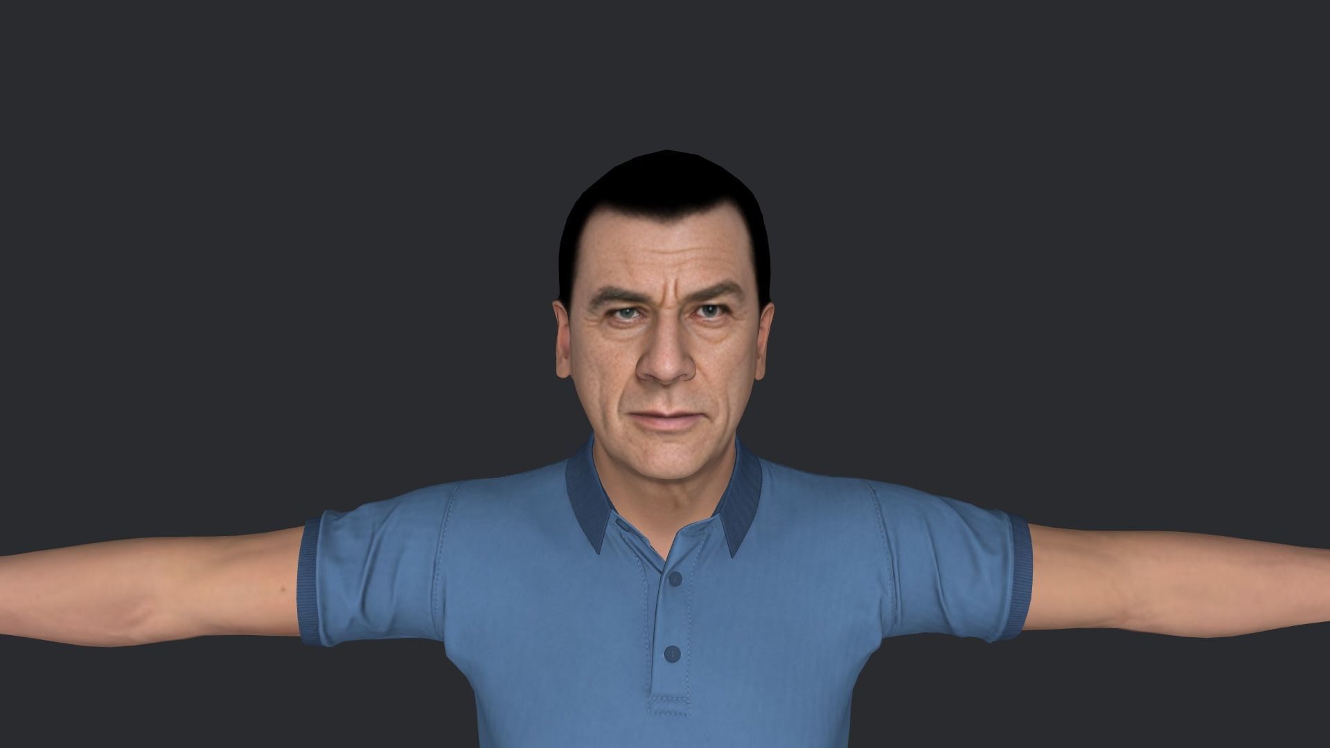 Van Damme Kickboxer Hyper Realistic Full Body Rigged Character 3D model_12