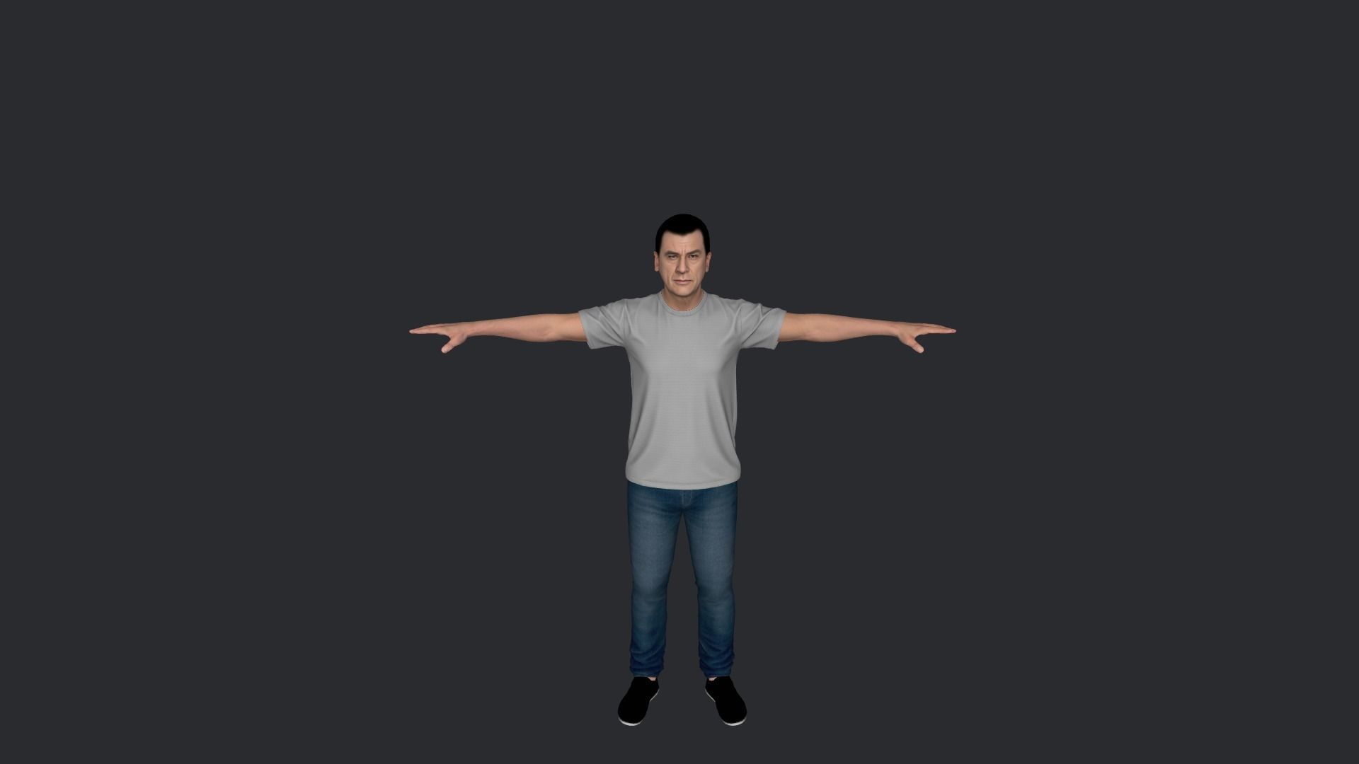 Van Damme Kickboxer Hyper Realistic Full Body Rigged Character 3D model_19