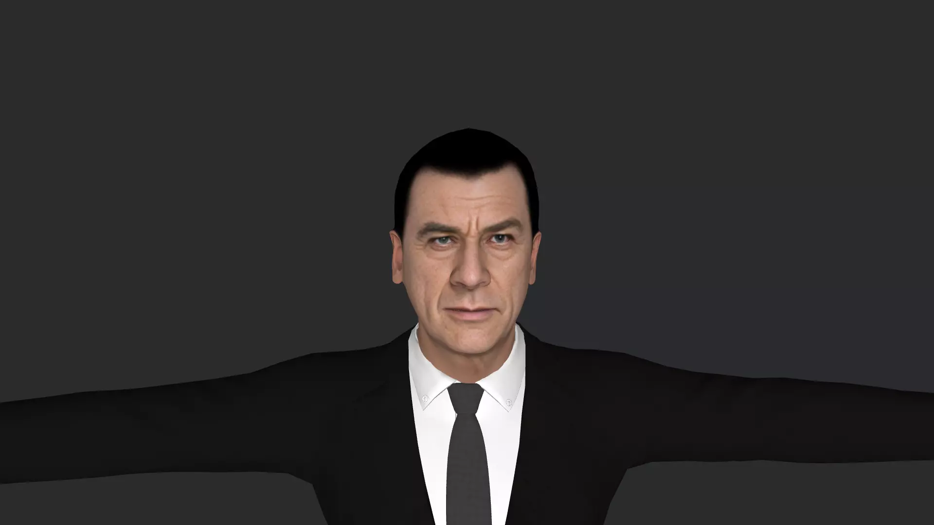 Van Damme Kickboxer Hyper Realistic Full Body Rigged Character 3D model_0