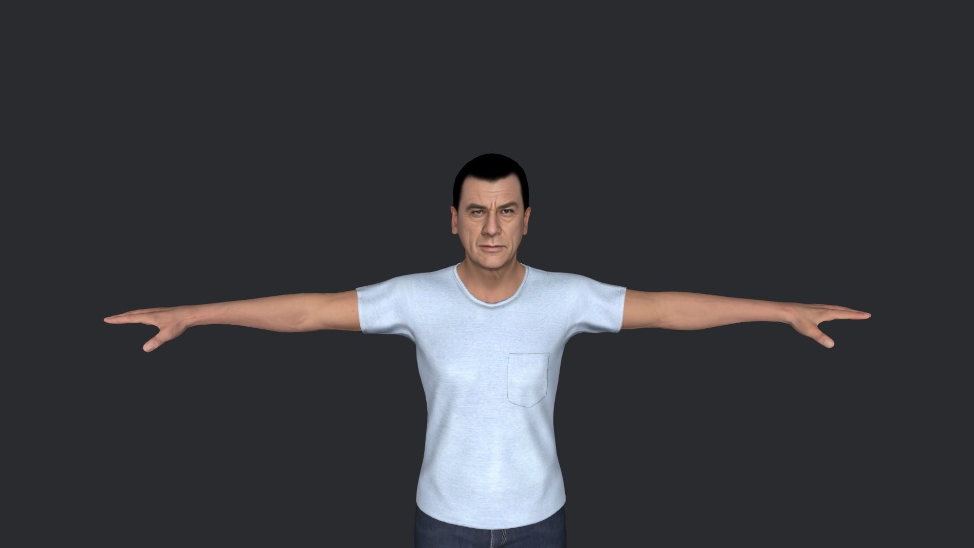 Van Damme Kickboxer Hyper Realistic Full Body Rigged Character 3D model_3