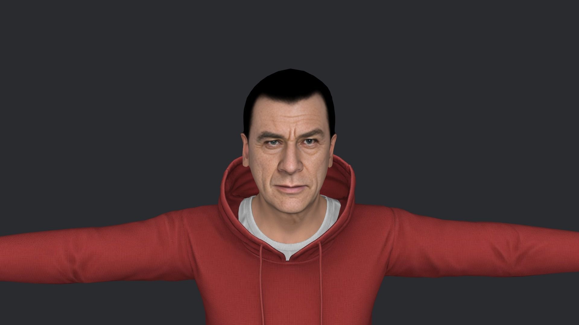 Van Damme Kickboxer Hyper Realistic Full Body Rigged Character 3D model_7