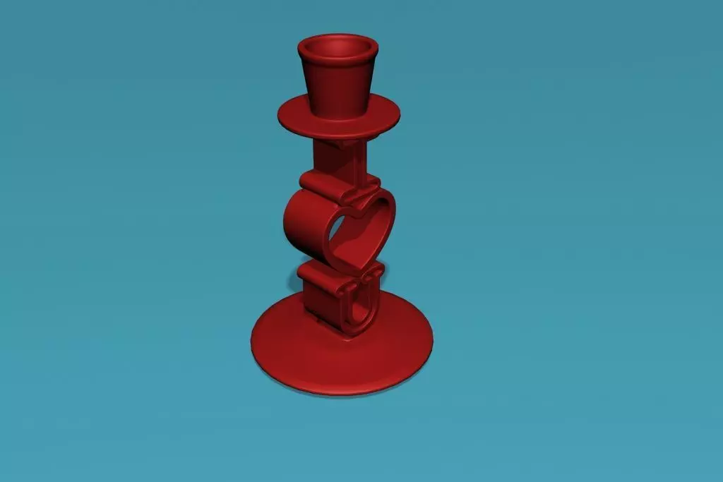 Candle Holder I love U 3D print model_0