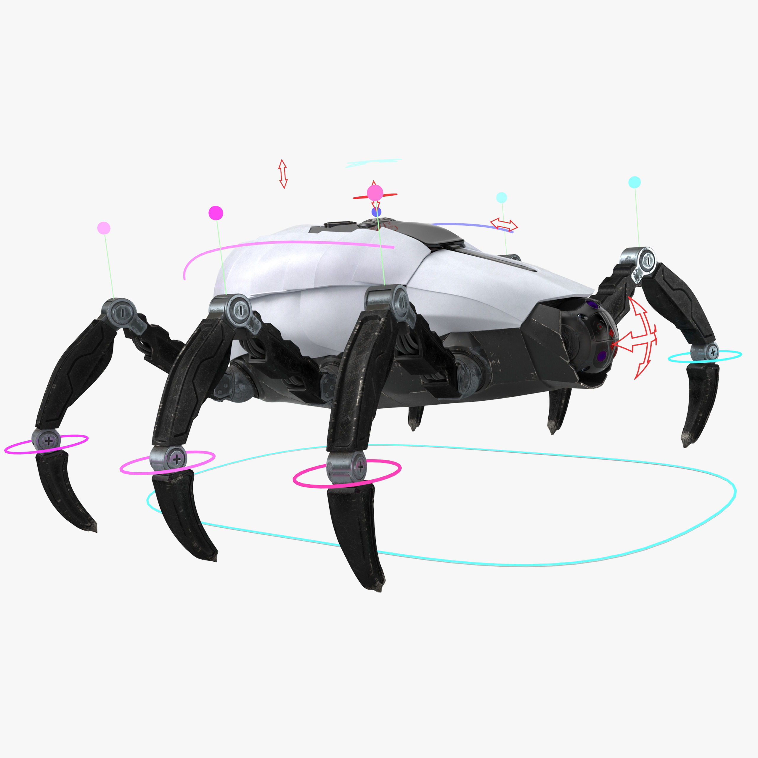 Sci-Fi Spider Animated Low-poly 3D model_3