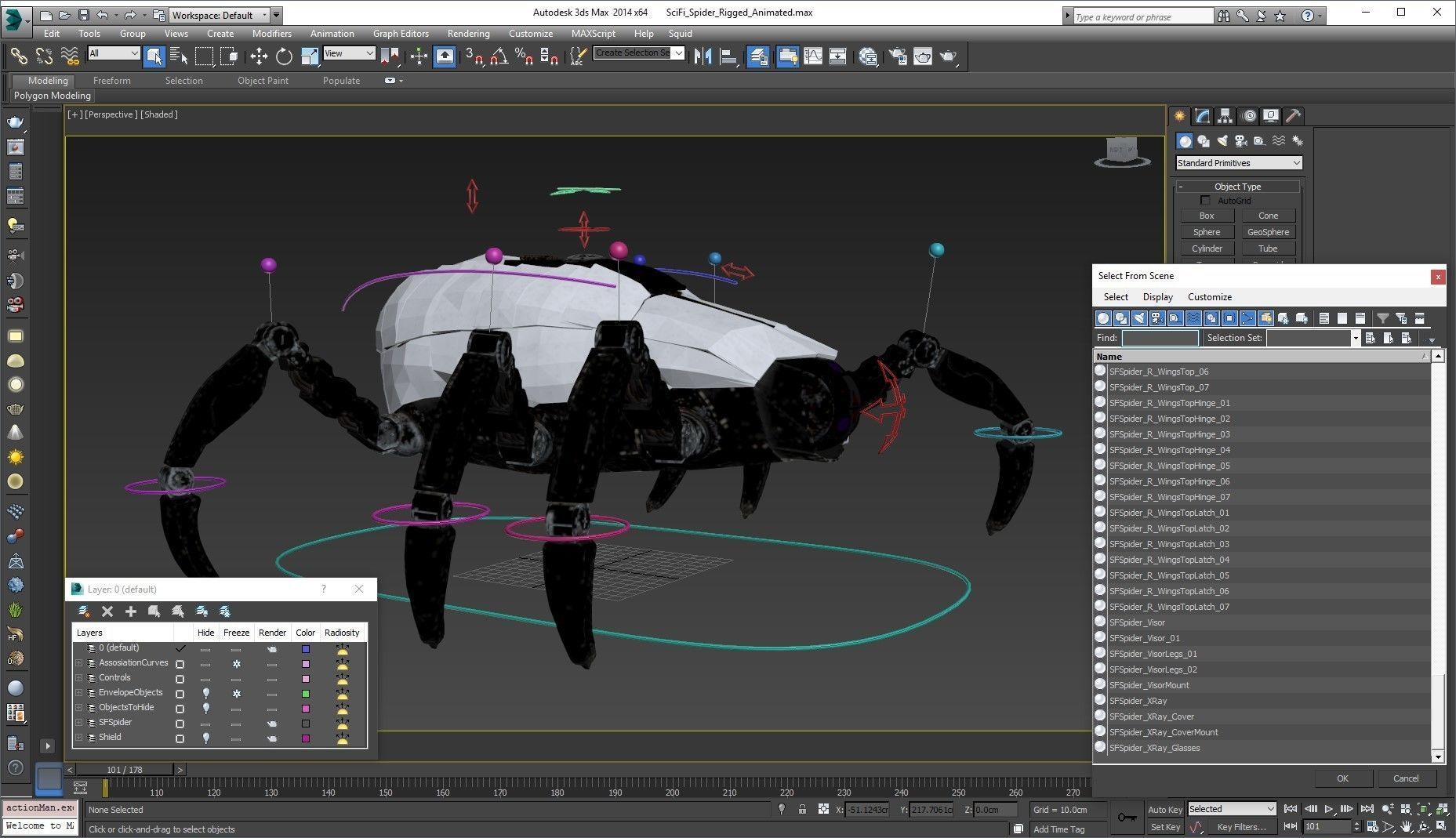 Sci-Fi Spider Animated Low-poly 3D model_57