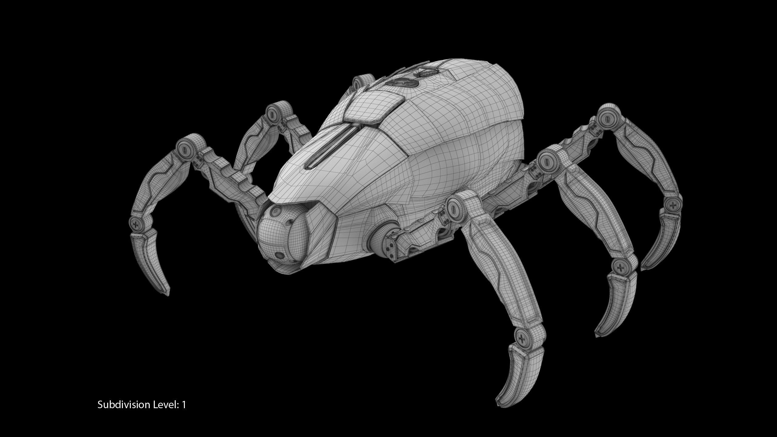 Sci-Fi Spider Animated Low-poly 3D model_32