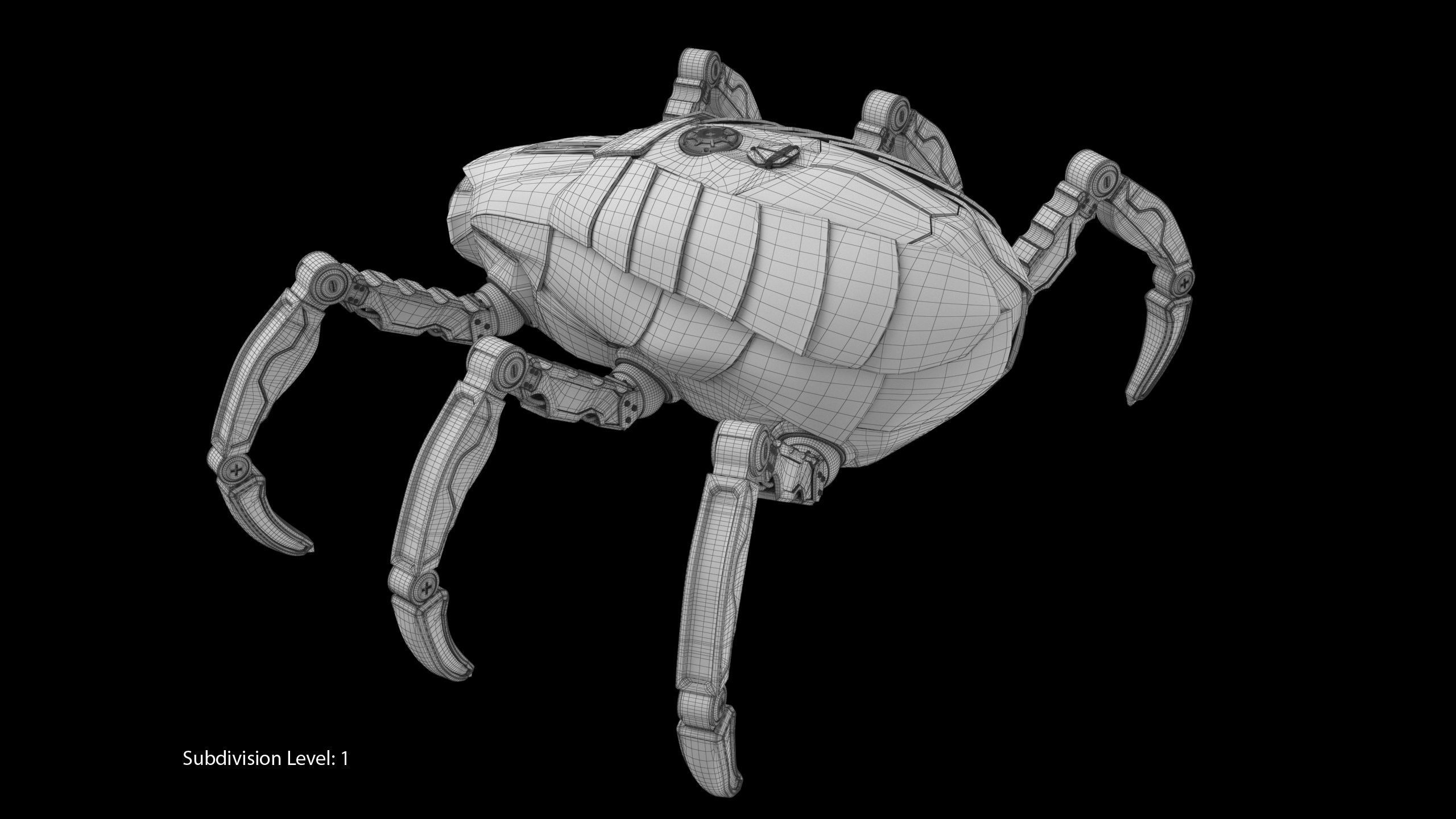 Sci-Fi Spider Animated Low-poly 3D model_28