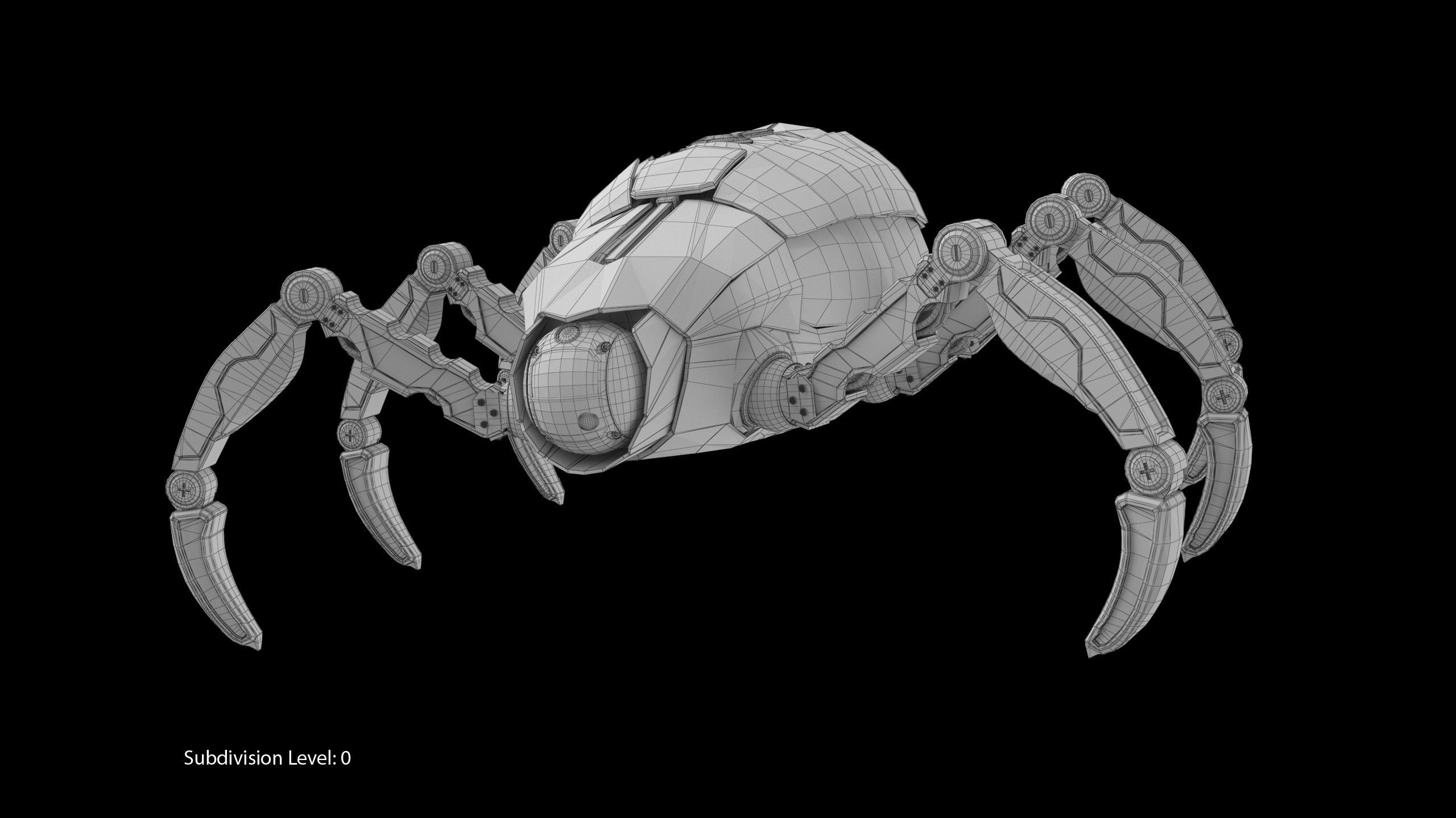 Sci-Fi Spider Animated Low-poly 3D model_5
