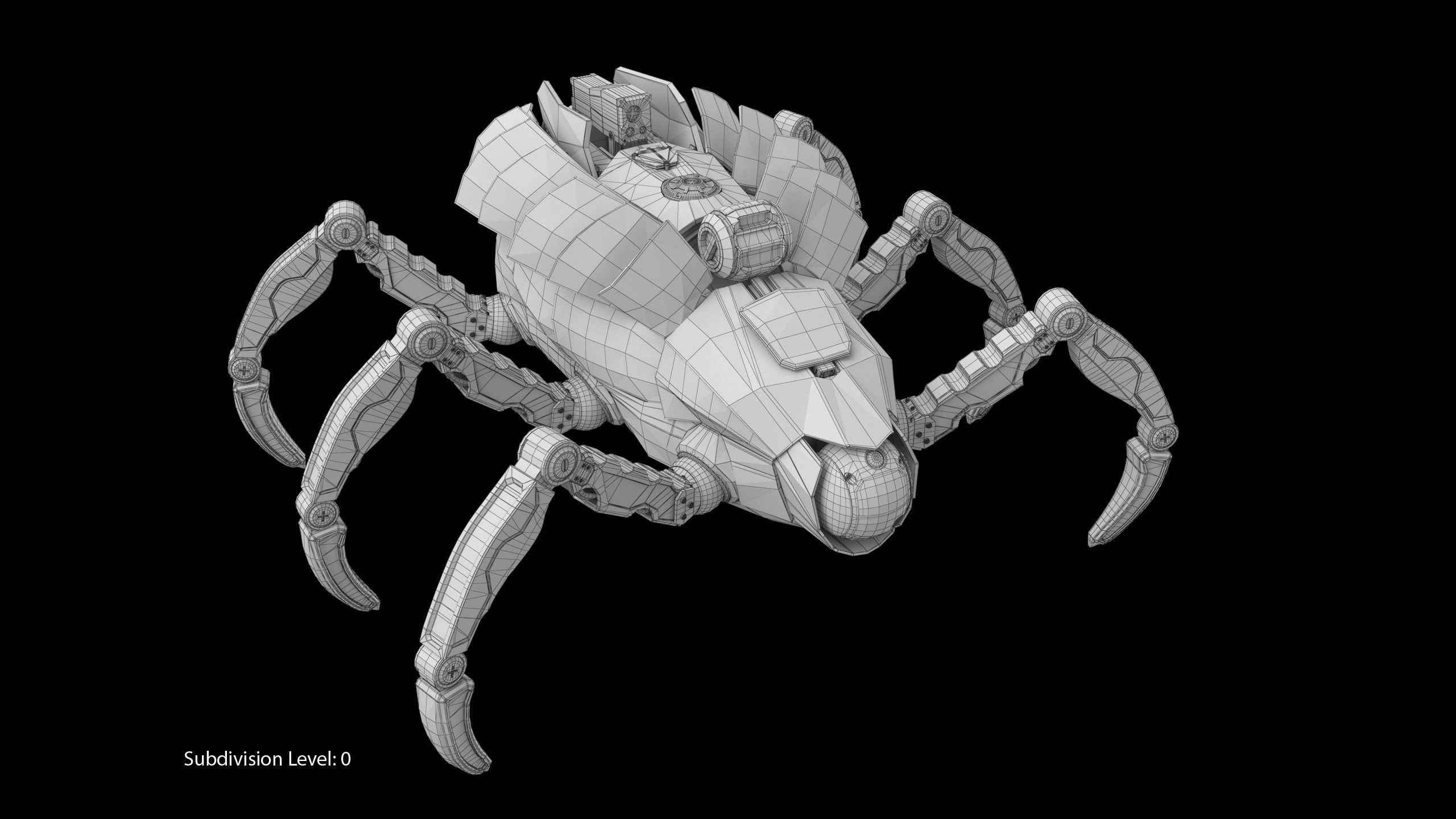 Sci-Fi Spider Animated Low-poly 3D model_39