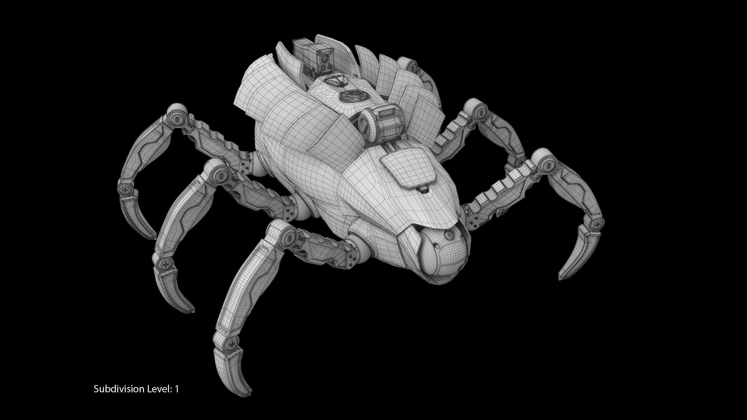 Sci-Fi Spider Animated Low-poly 3D model_40