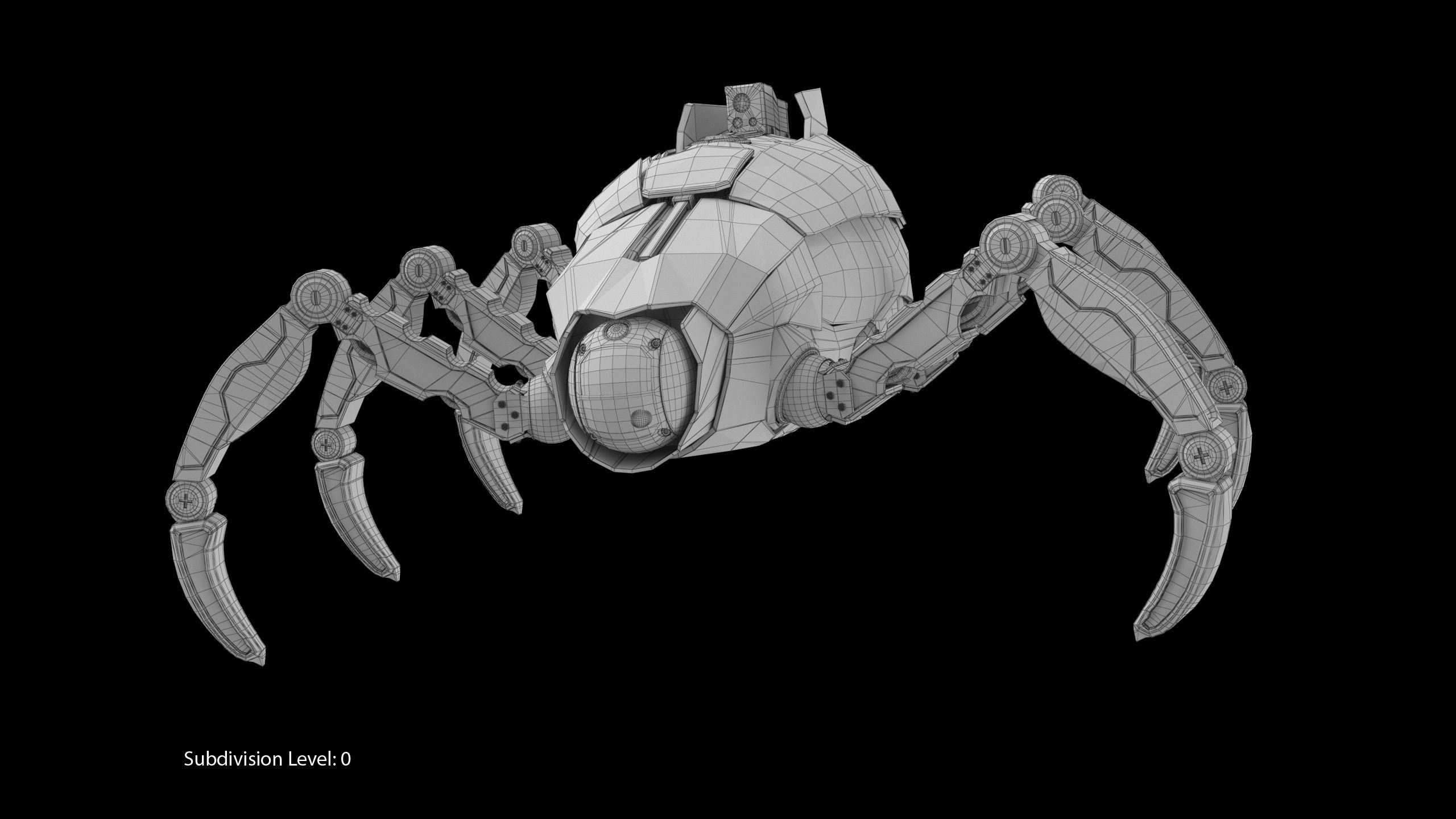 Sci-Fi Spider Animated Low-poly 3D model_7