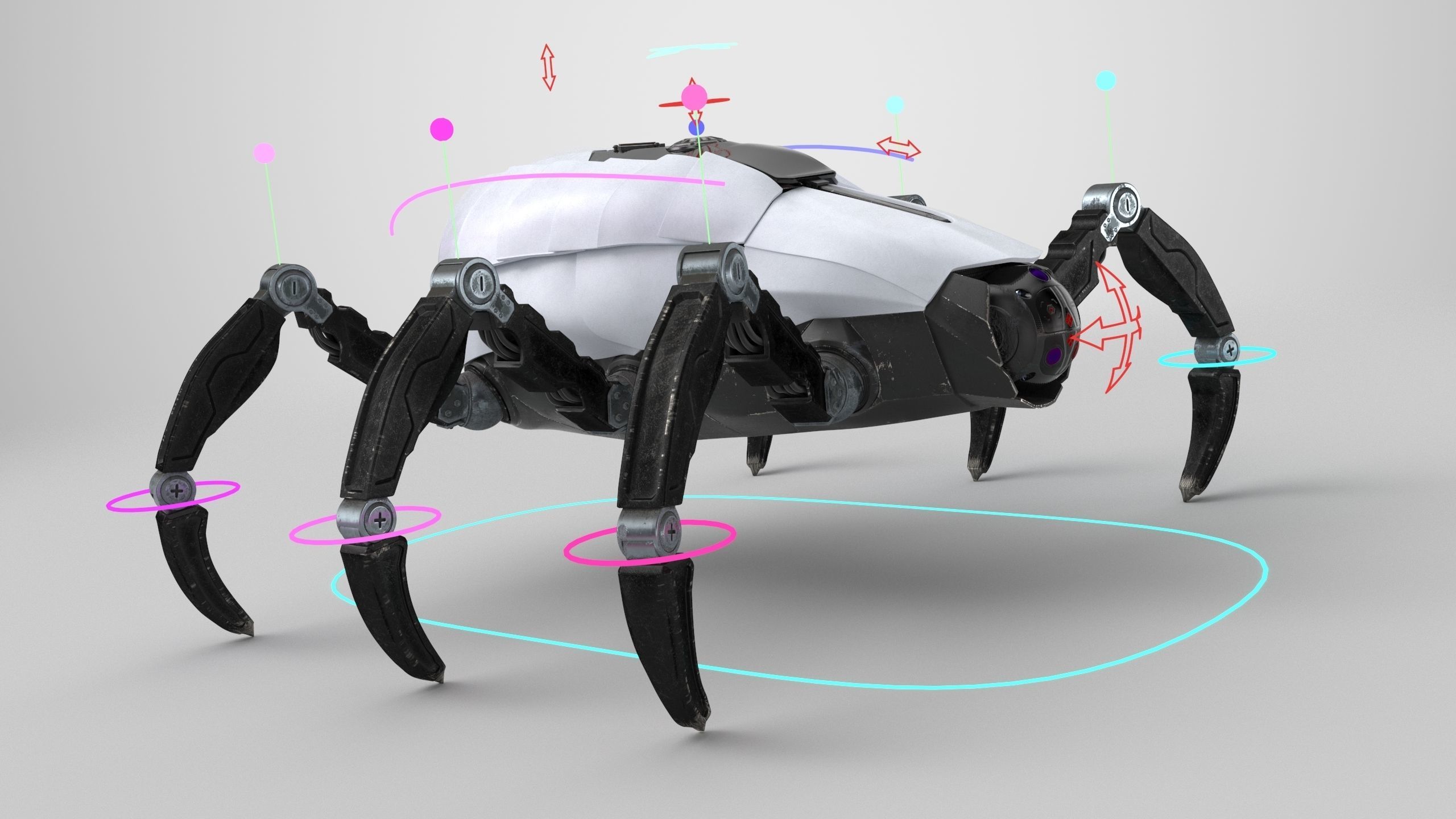 Sci-Fi Spider Animated Low-poly 3D model_16