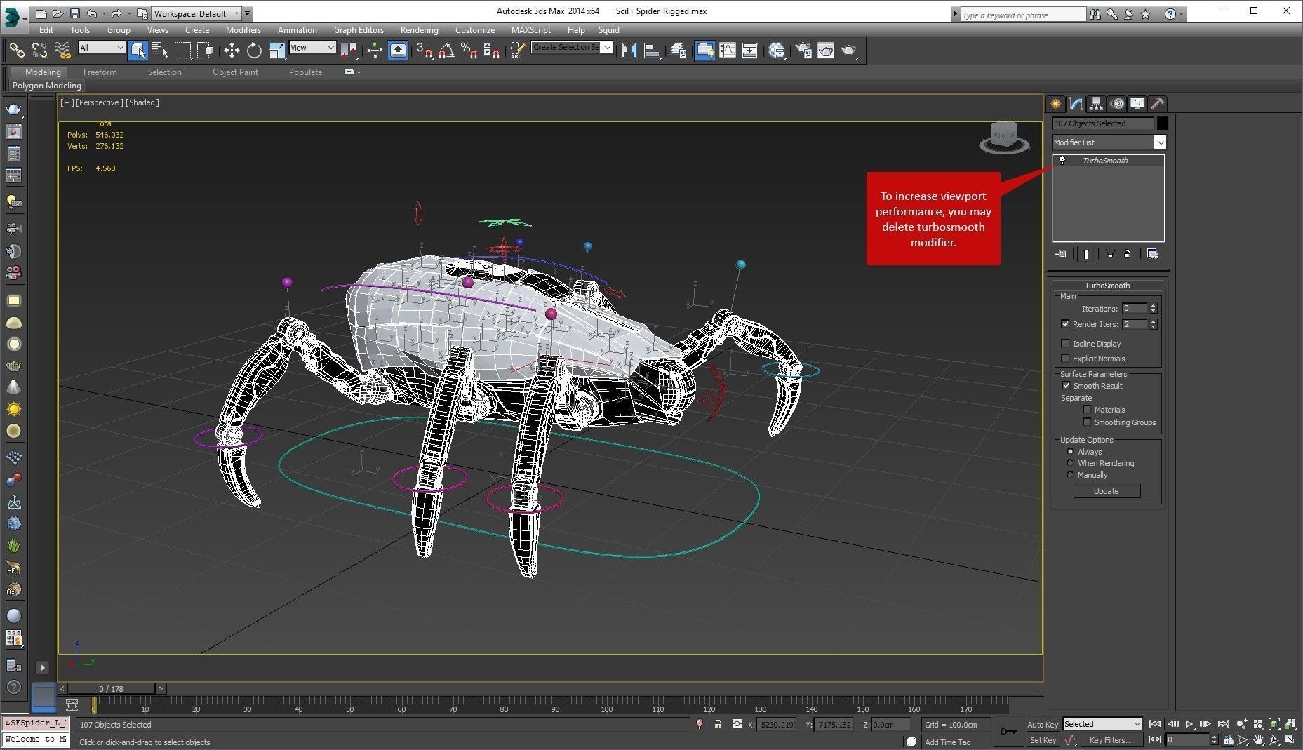Sci-Fi Spider Animated Low-poly 3D model_55