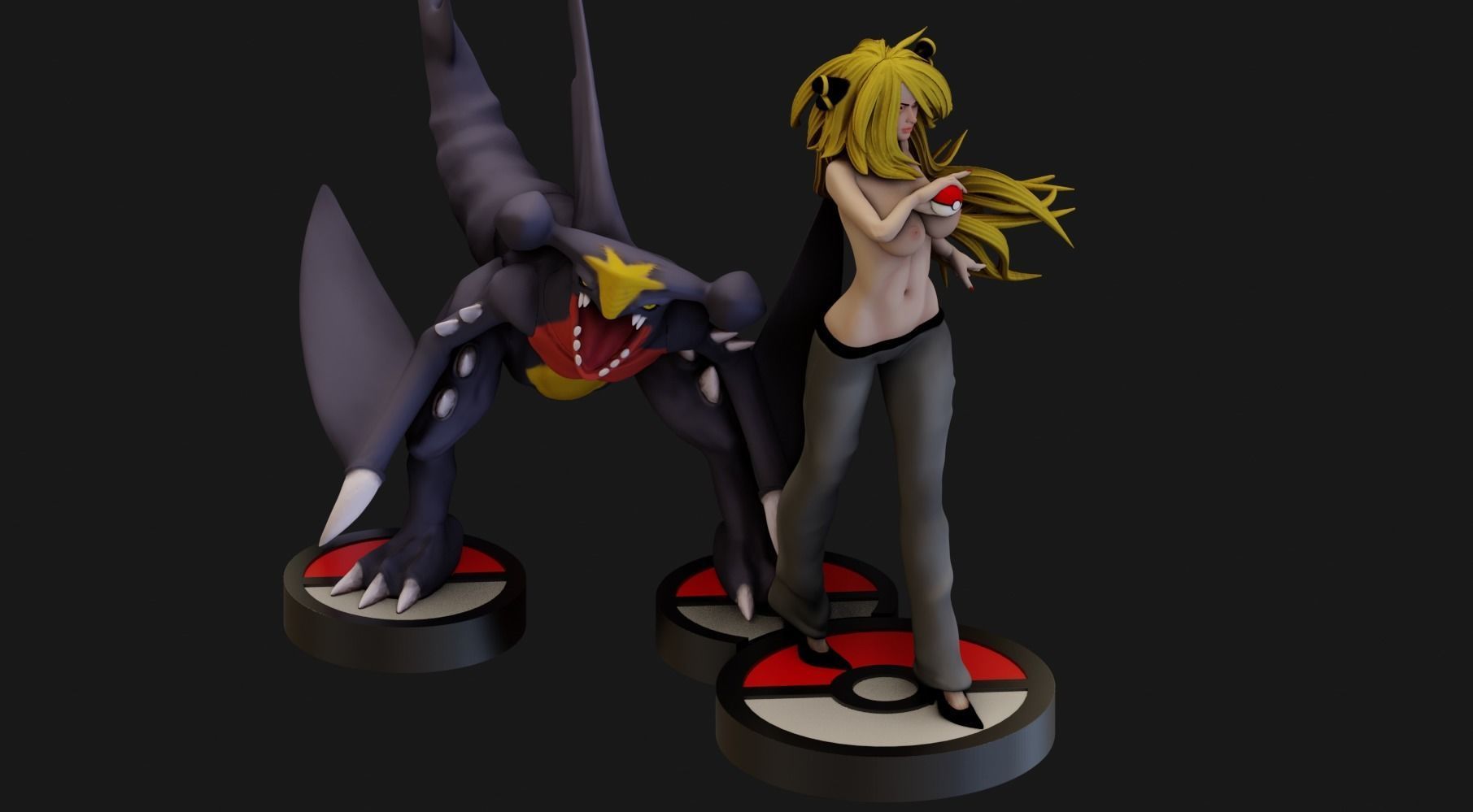 Pokemon Cynthia - 1TO10 STL FILE 3D PRINT MODEL 3D print model_12