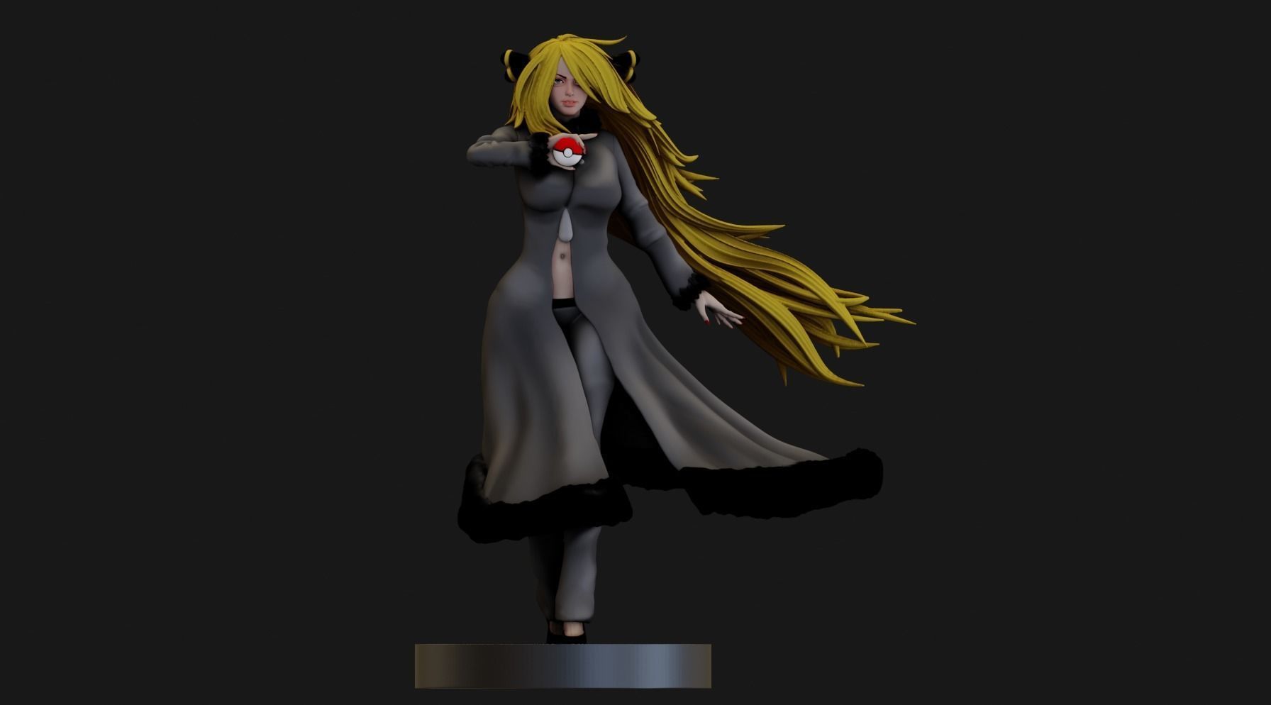 Pokemon Cynthia - 1TO10 STL FILE 3D PRINT MODEL 3D print model_1