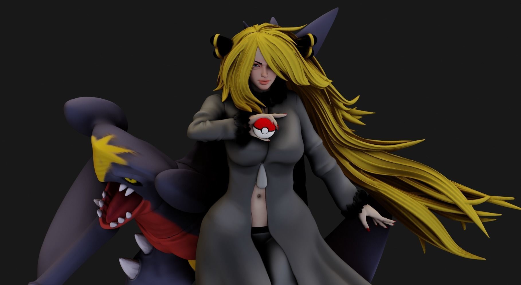 Pokemon Cynthia - 1TO10 STL FILE 3D PRINT MODEL 3D print model_8