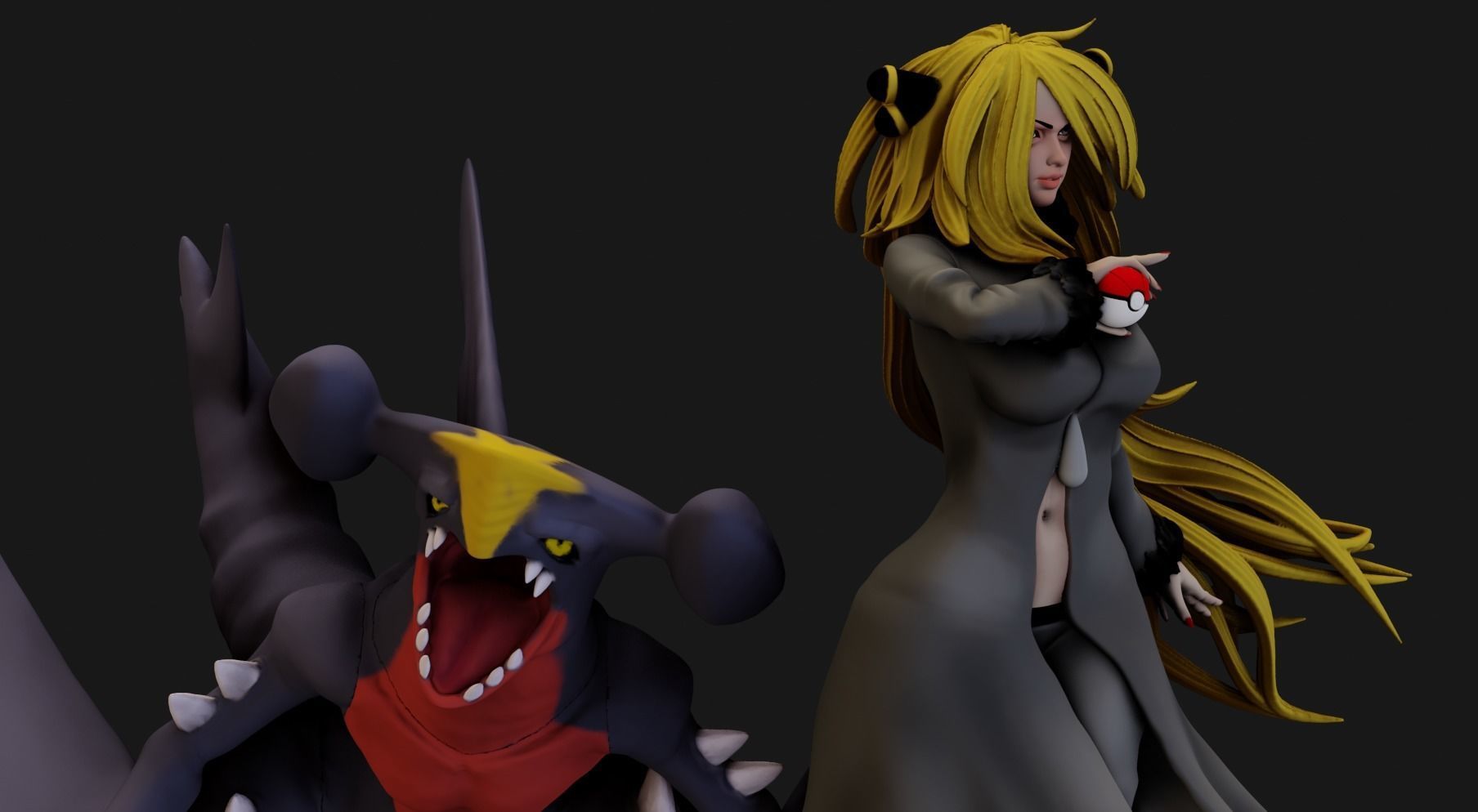 Pokemon Cynthia - 1TO10 STL FILE 3D PRINT MODEL 3D print model_9