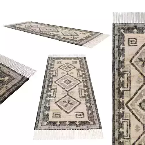 Tribe Jute - Beige Jute Rug 3D model