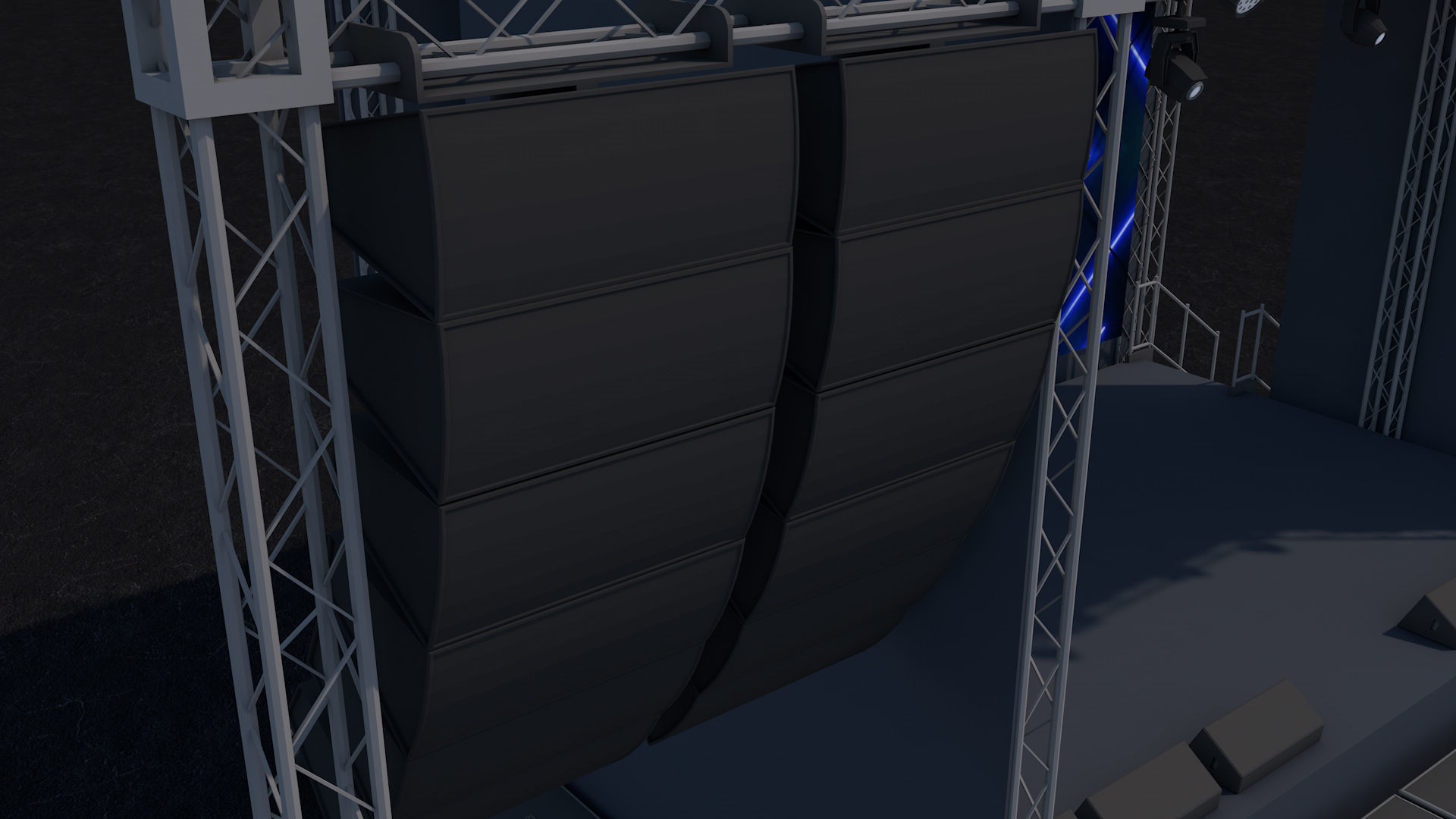 Poly Concert Stage Scene Low-poly 3D model_2