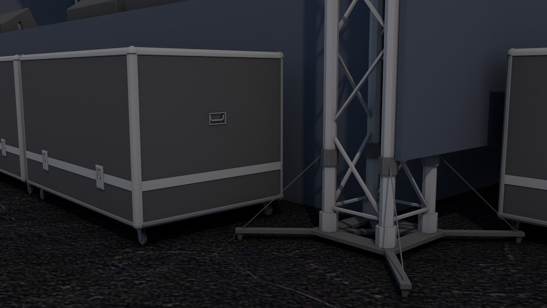 Poly Concert Stage Scene Low-poly 3D model_4