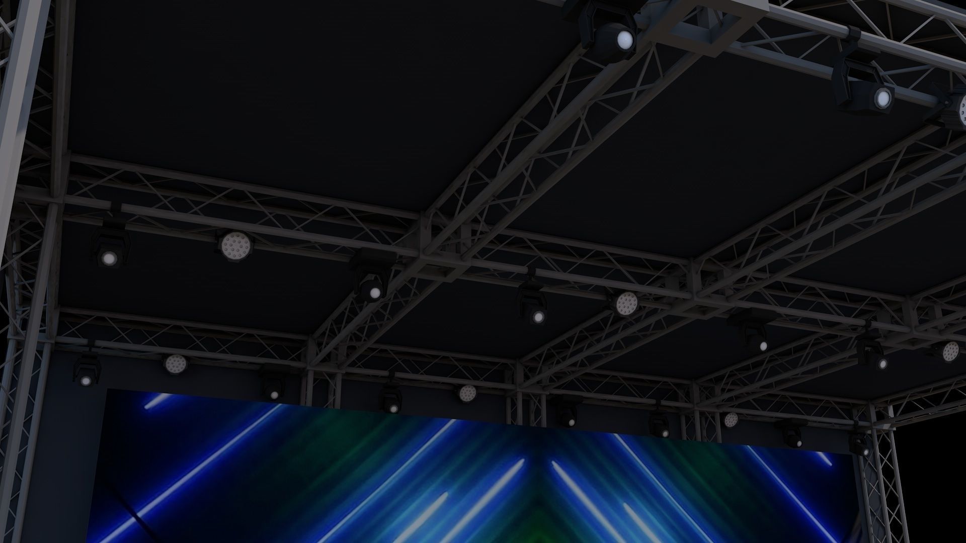 Poly Concert Stage Scene Low-poly 3D model_3