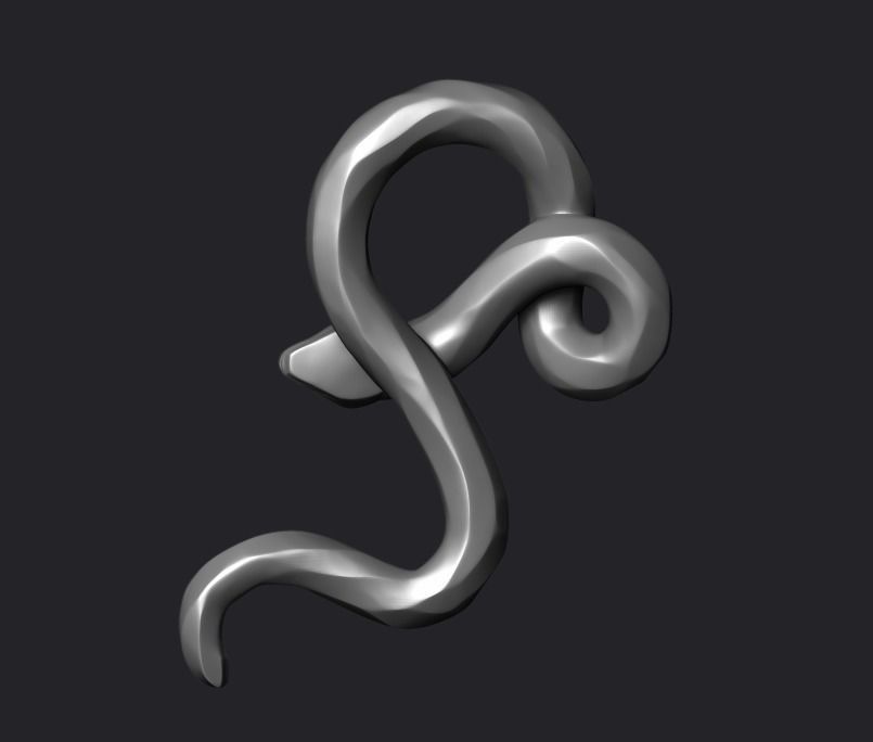 Snake pendant 3D print model_3