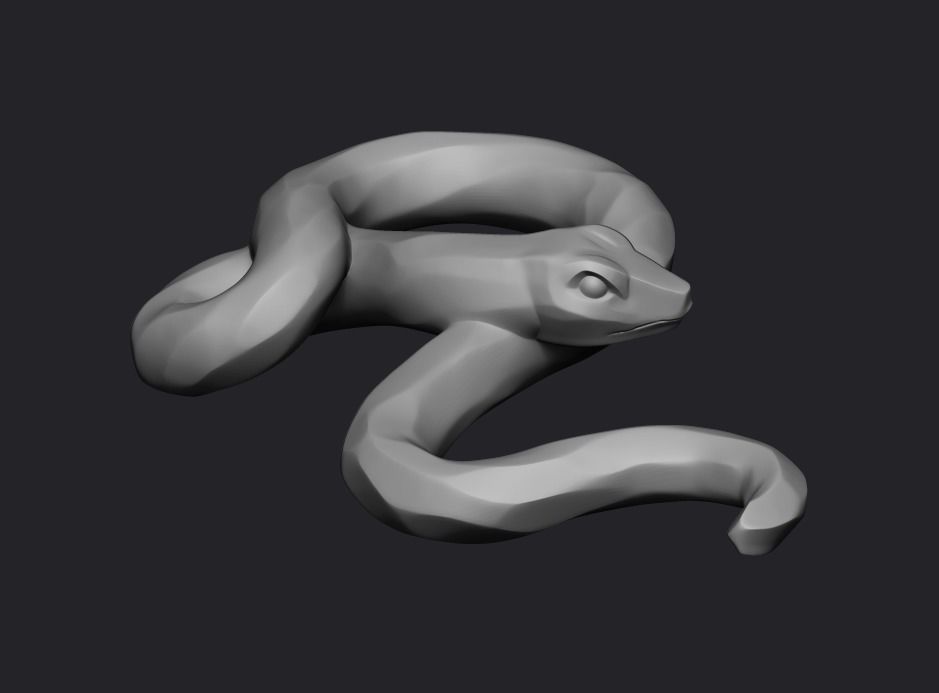 Snake pendant 3D print model_2