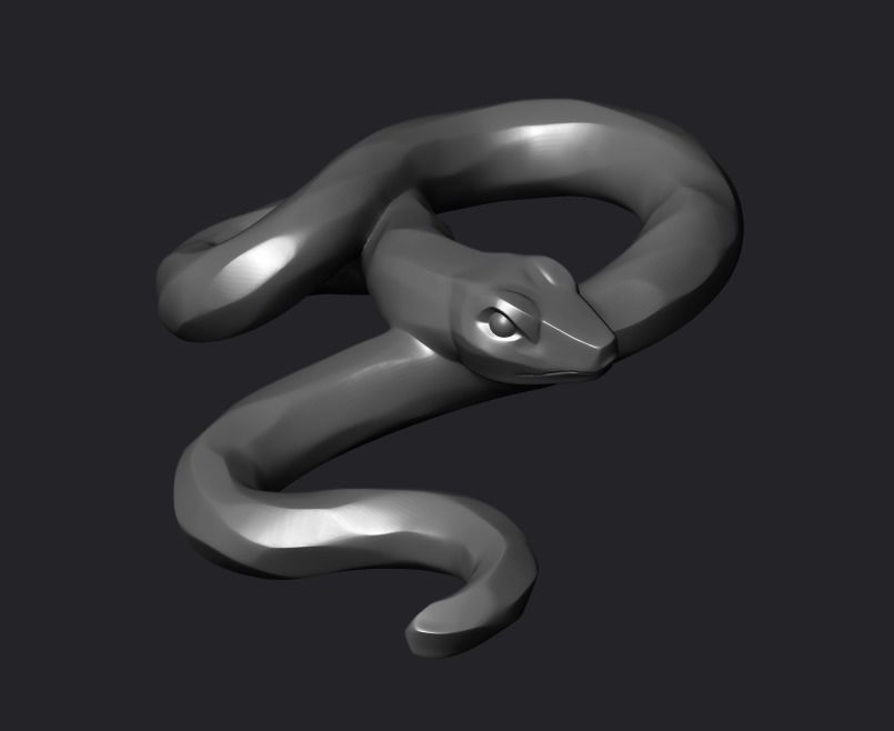 Snake pendant 3D print model_5