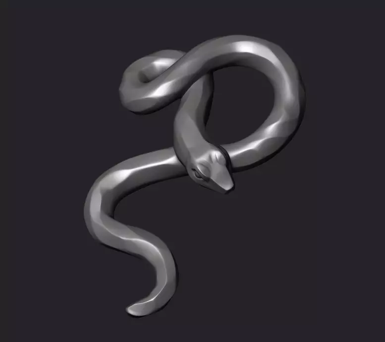 Snake pendant 3D print model_0