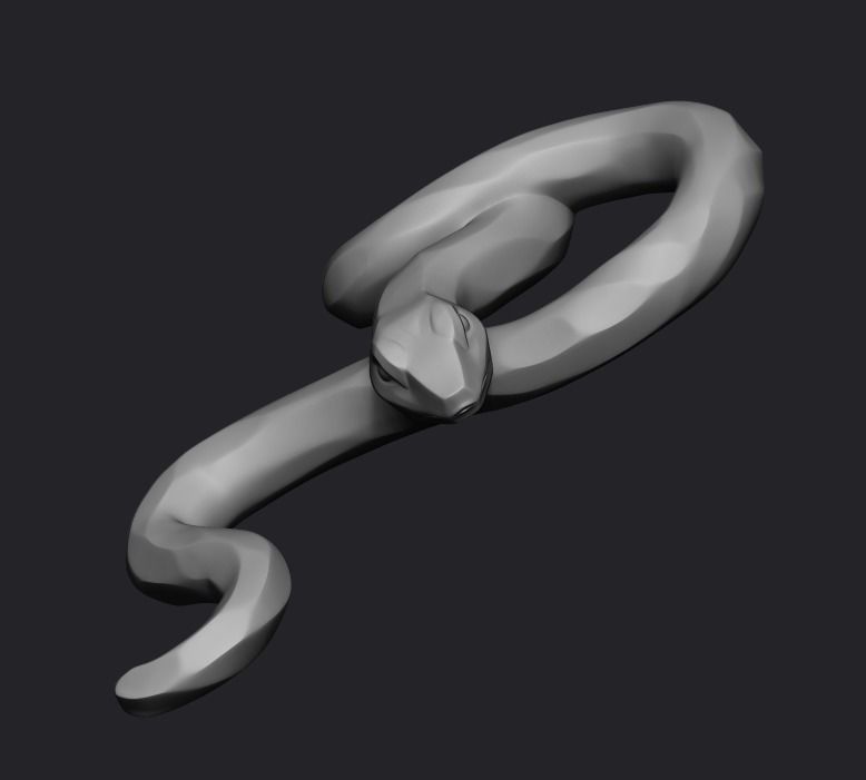 Snake pendant 3D print model_4
