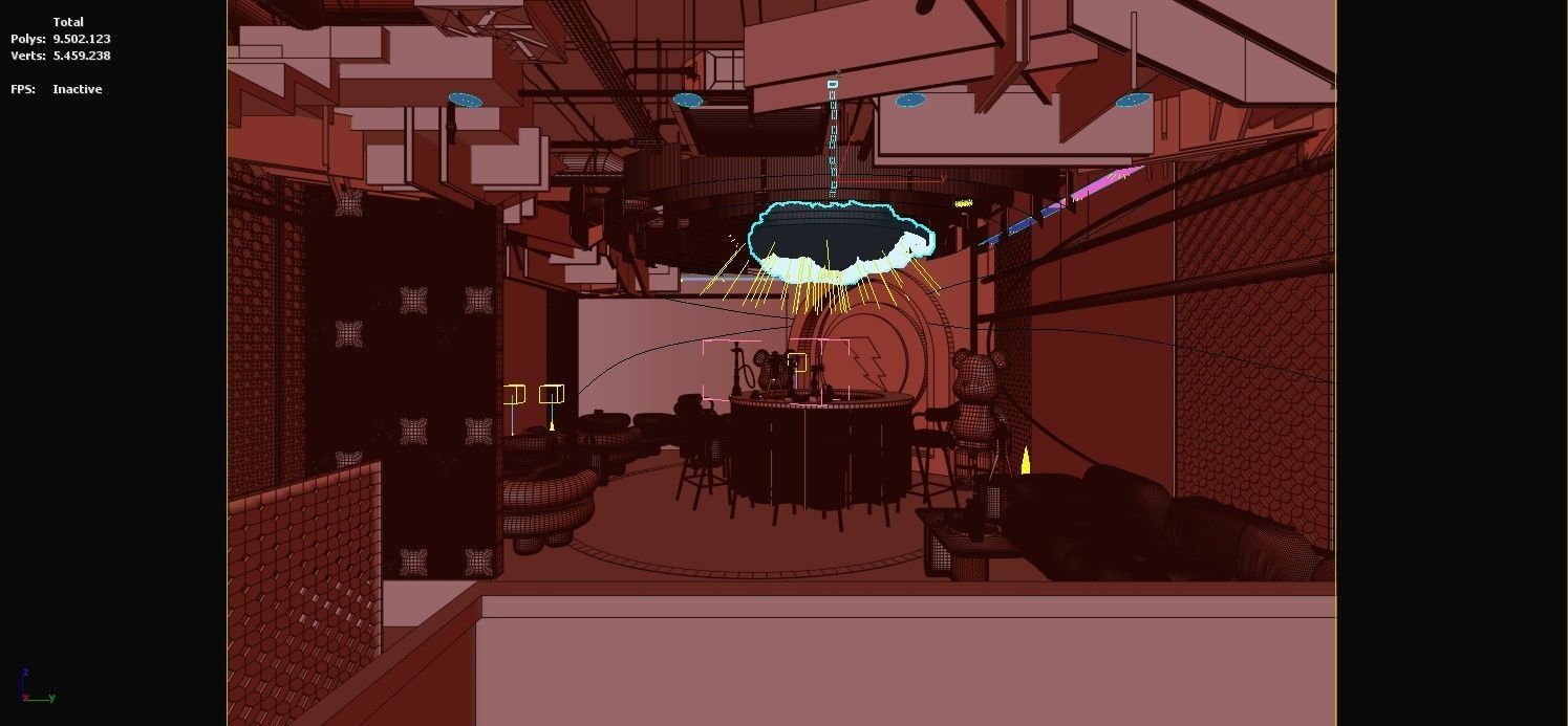 Luxury Modern Bar - Night Club-KTV room 3D model_8