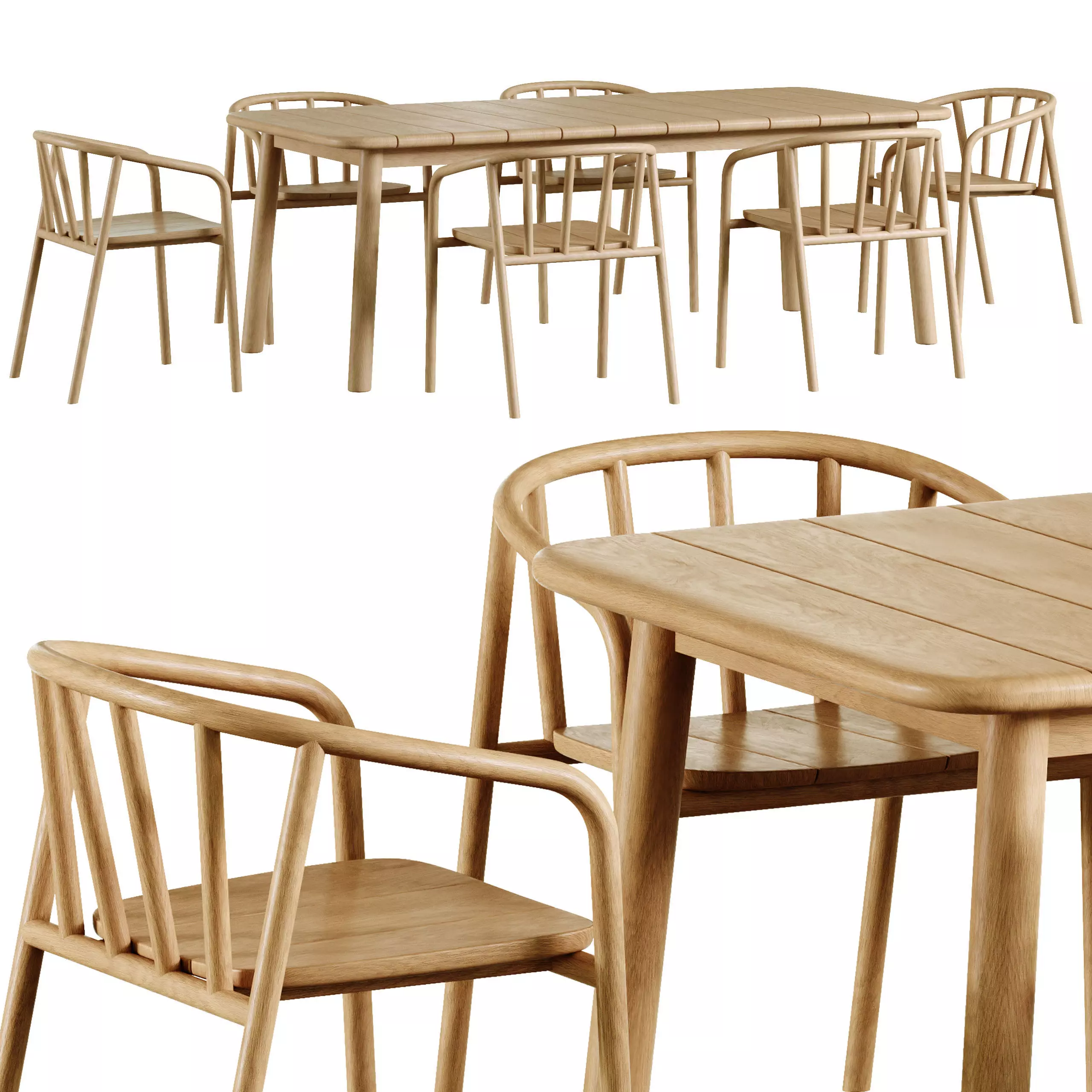 Turqueta dining table sets 3D model_0