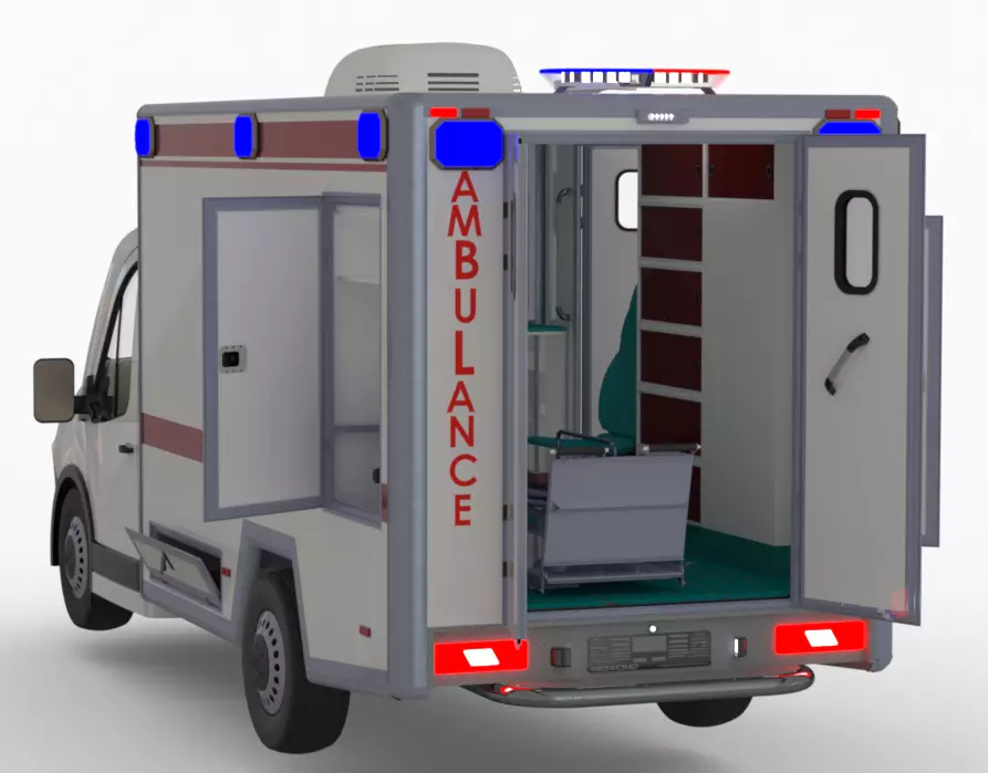 Ambulance Box Type 3D CAD 3D model_0