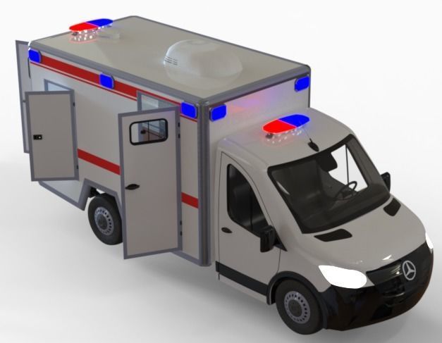 Ambulance Box Type 3D CAD 3D model_1