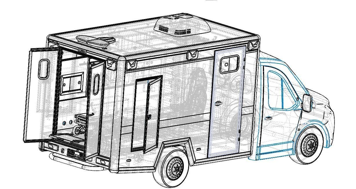 Ambulance Box Type 3D CAD 3D model_4