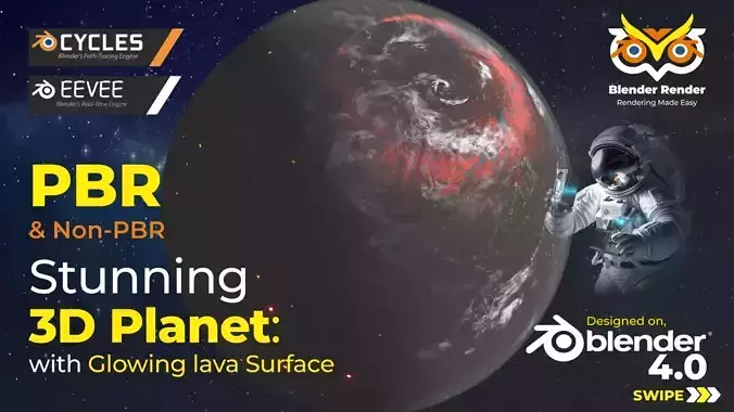 Photorealistic 3D Planet Model inspire by Mustafar from Starwars