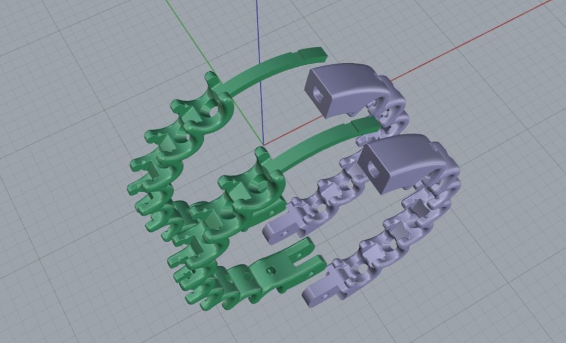 earrings with stones 3D print model_11