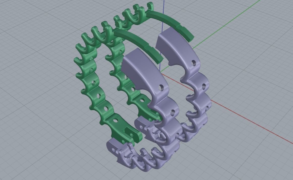 earrings with stones 3D print model_12