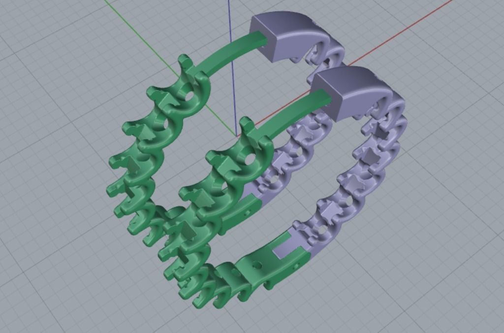 earrings with stones 3D print model_9