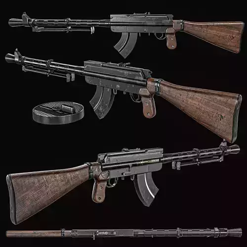 Lahti-Saloranta M26 LMG Low-poly 3D model