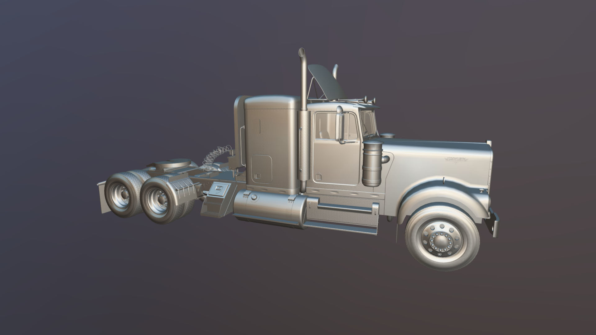 Kenworth W900 custom cab Low-poly 3D model_30