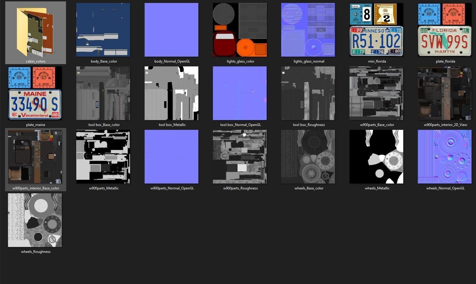 Kenworth W900 custom cab Low-poly 3D model_44