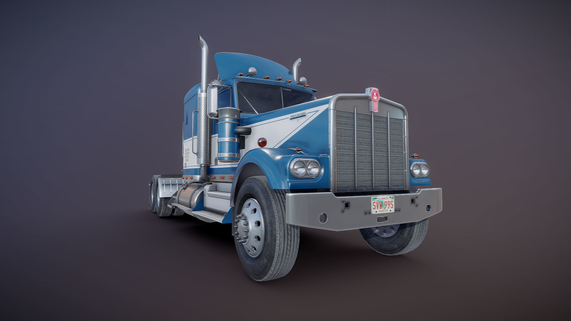 Kenworth W900 custom cab Low-poly 3D model_31