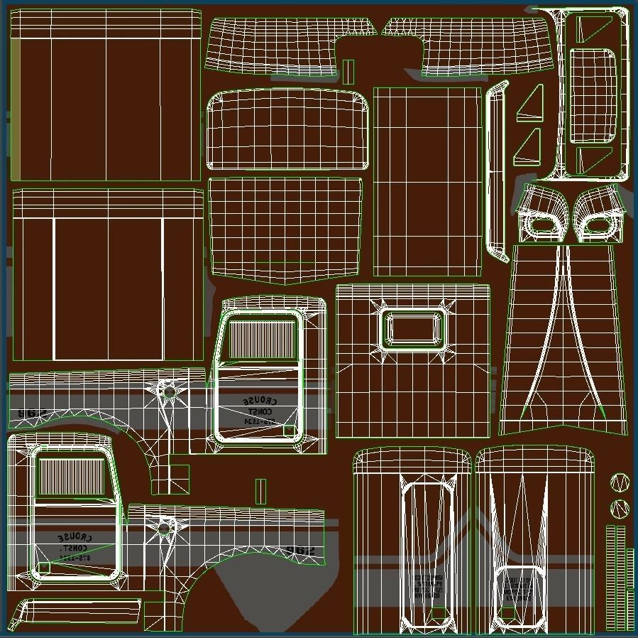 Kenworth W900 custom cab Low-poly 3D model_46