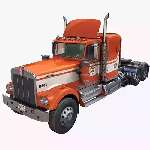 Kenworth W900 custom cab Low-poly 3D model