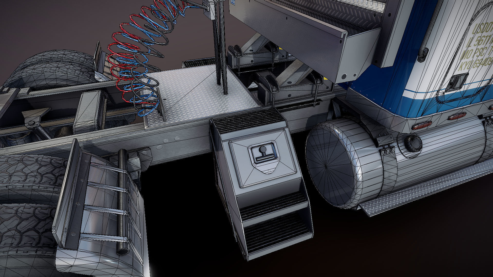 Kenworth W900 custom cab Low-poly 3D model_29