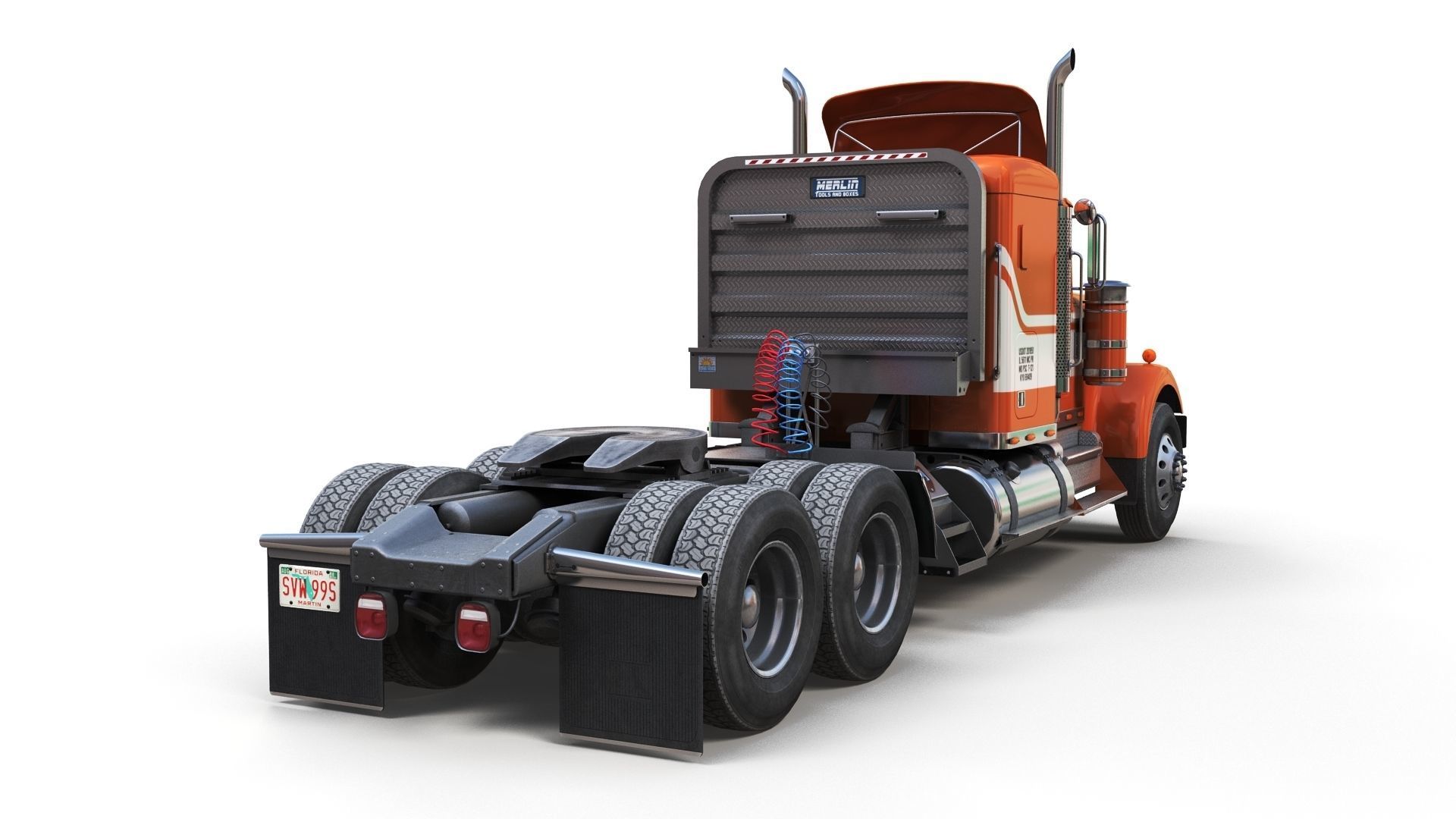 Kenworth W900 custom cab Low-poly 3D model_6