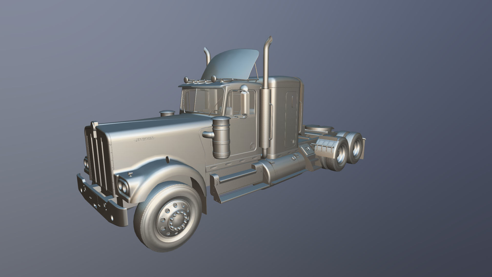 Kenworth W900 custom cab Low-poly 3D model_22