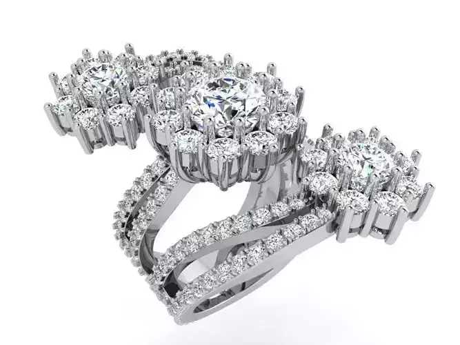 Flower Diamond Spiral Ring 3490