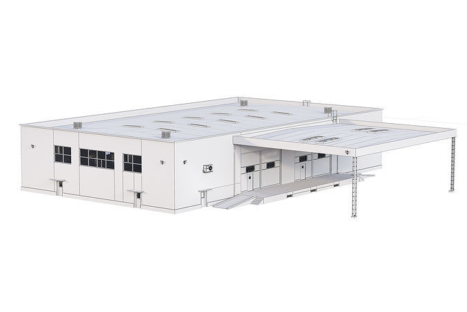 Industrial Buildings Collection Low-poly 3D model 4